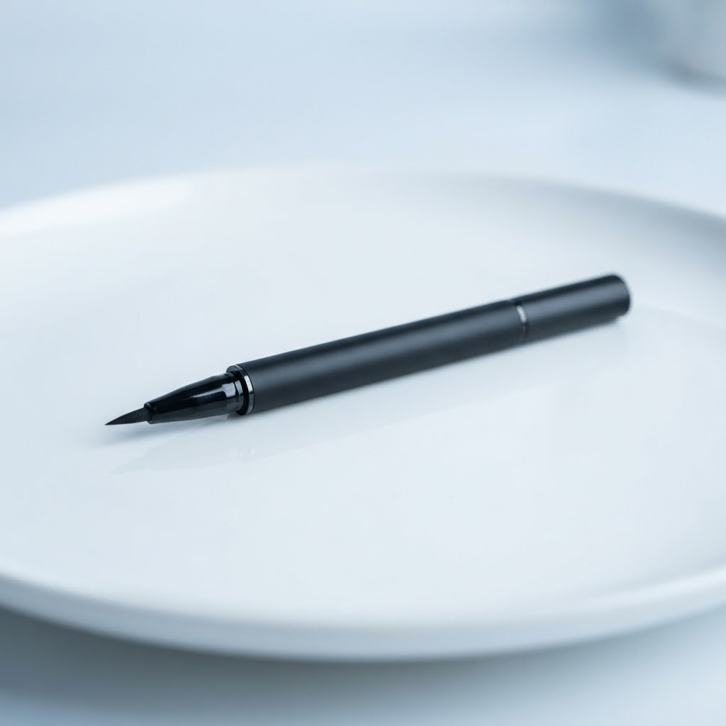 A slim black adhesive eyeliner pen bottle